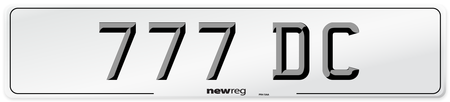 777 DC Number Plate from New Reg